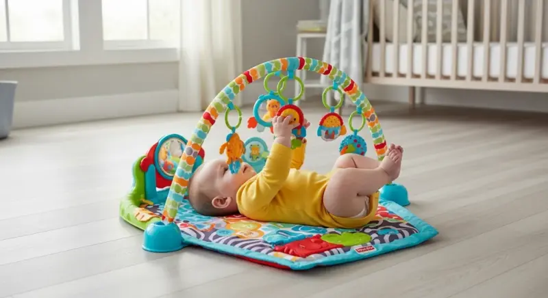 tapete de atividades para bebê com borda alta e confortável