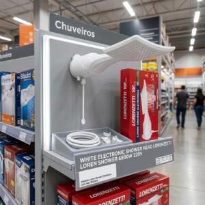 Chuveiro Ducha Lorenzetti Loren Shower Eletrônico Branco 6800w 220V