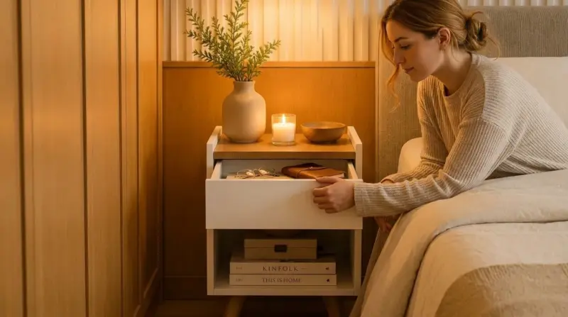 Mesa de cabeceira lateral multiuso para estudo e leitura
