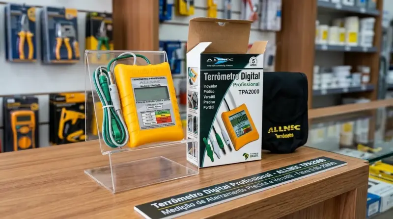 Terrômetro digital em uso para segurança residencial