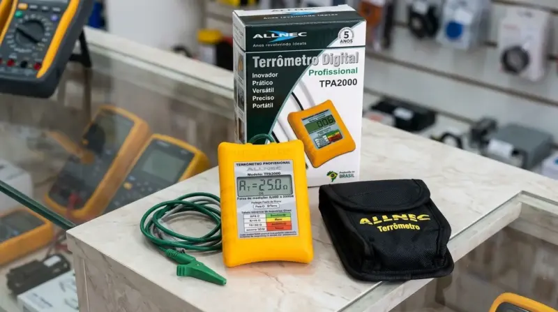 Terrômetro digital em operação para segurança residencial